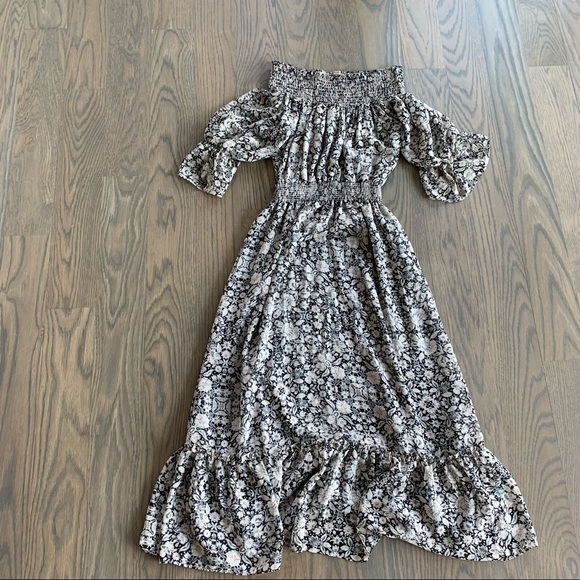 Misa Floral Off Shoulder Midi Dress SzM - Picture 4 of 5